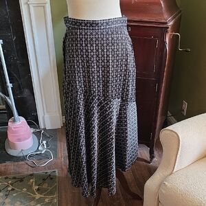 NWT Halogen Black and White Geometric Maxi Skirt-Size S